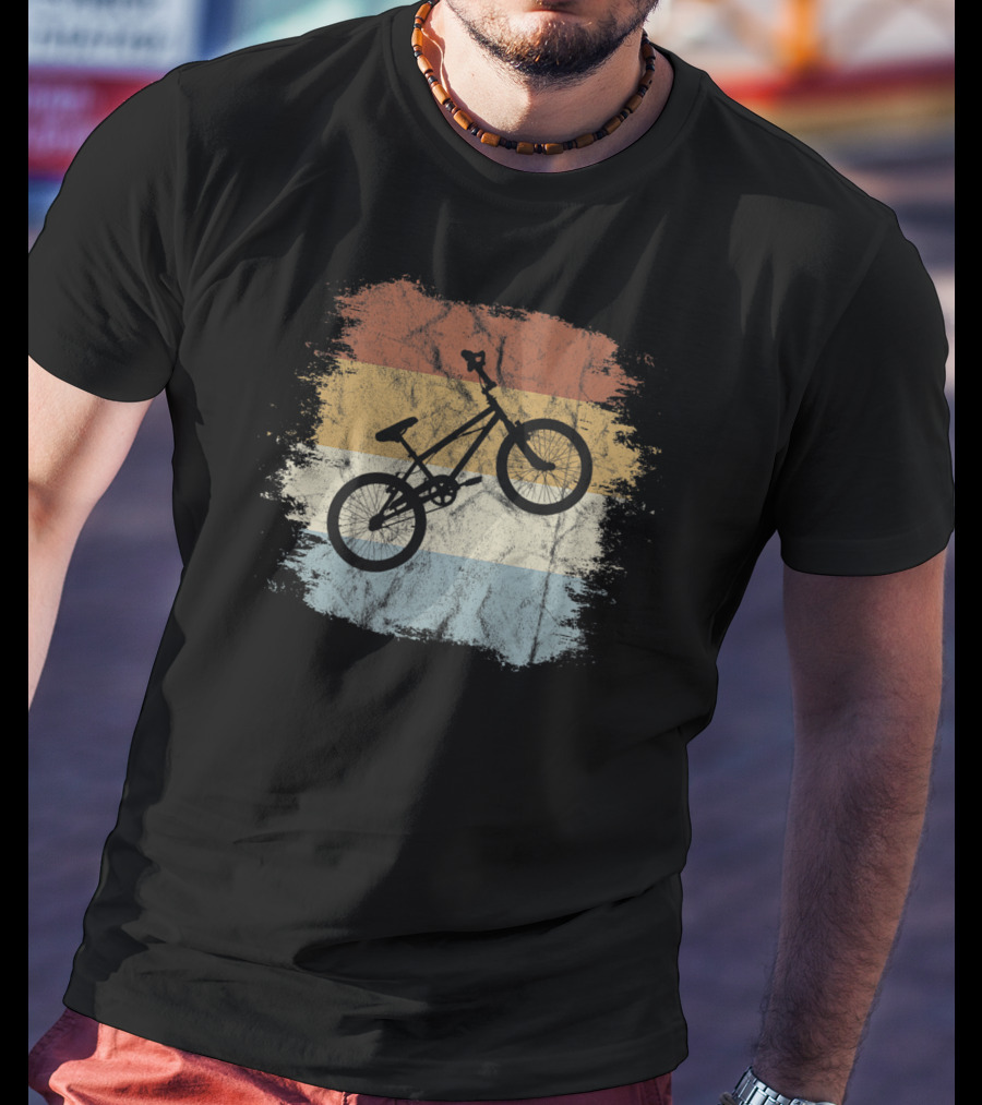 Vintage BMX Bike Silhouette On Retro T-Shirt