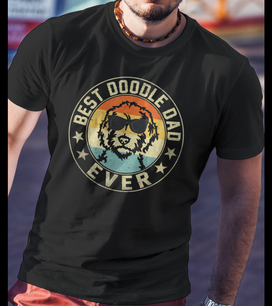 Best Doodle Dad Ever Vintage Goldendoodle Dad T-Shirt