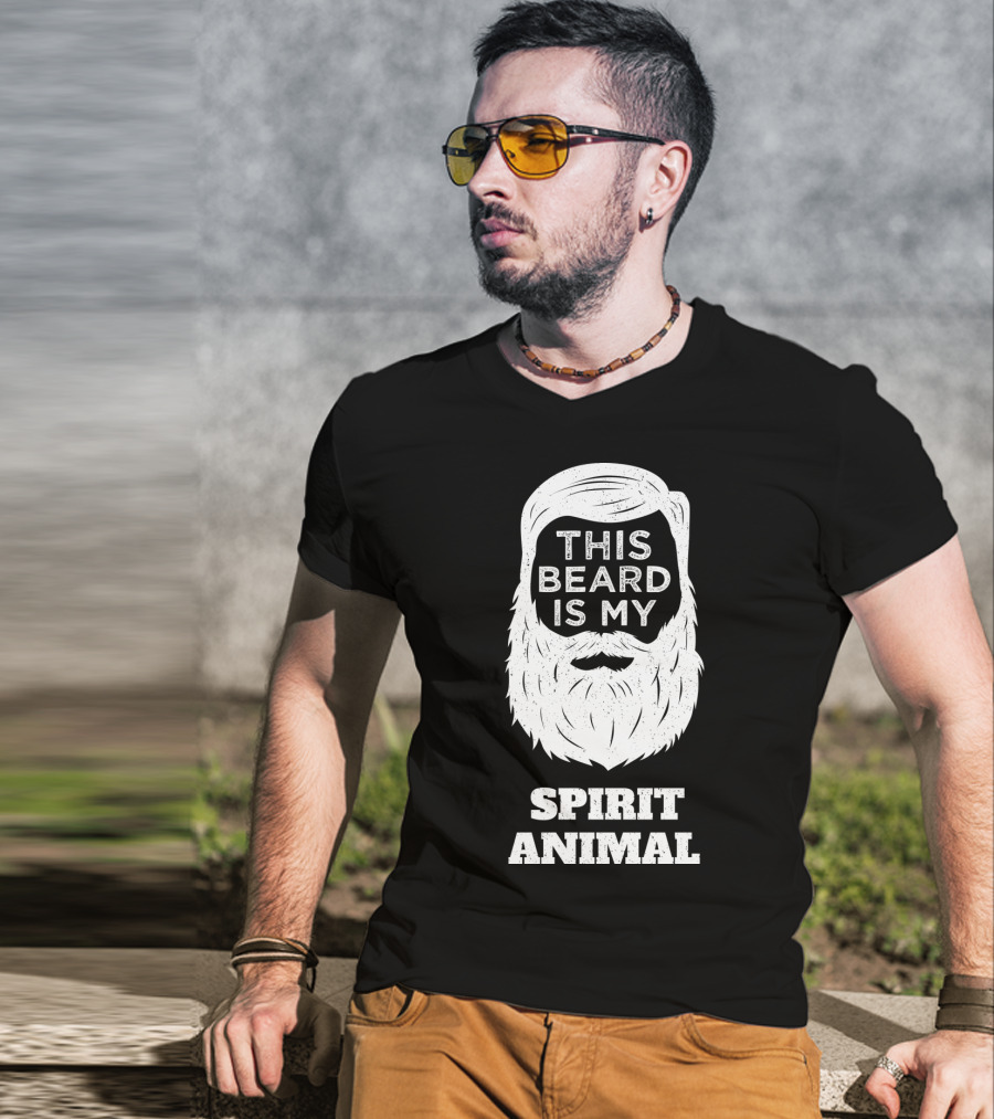 This Beard Is My Spirit Animal Beard And Moustache T-Shirt