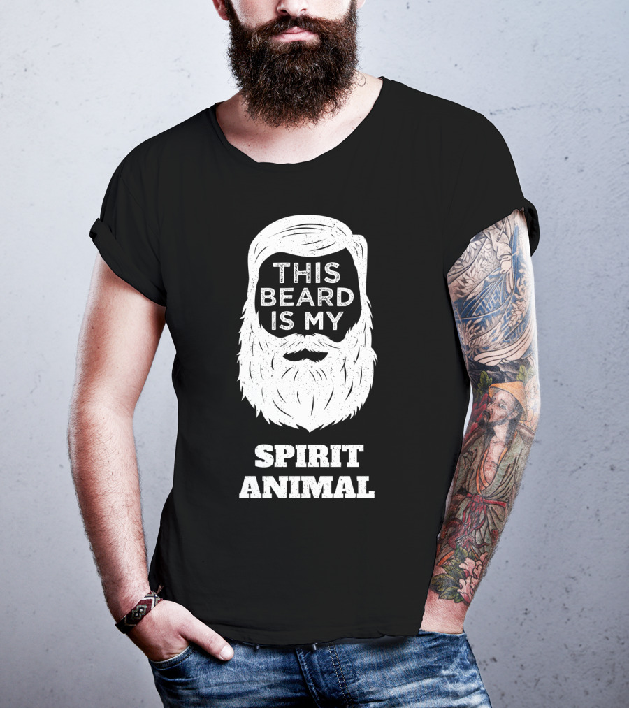 This Beard Is My Spirit Animal Beard And Moustache T-Shirt