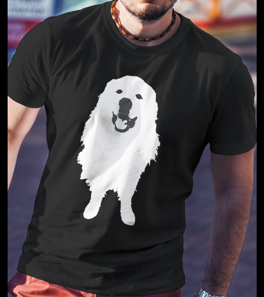 Great Pyrenees Dog Silhouette Smiling T-Shirt