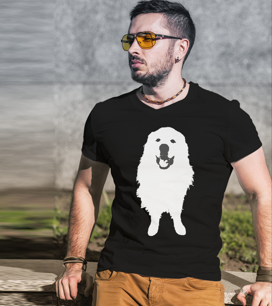 Great Pyrenees Dog Silhouette Smiling T-Shirt
