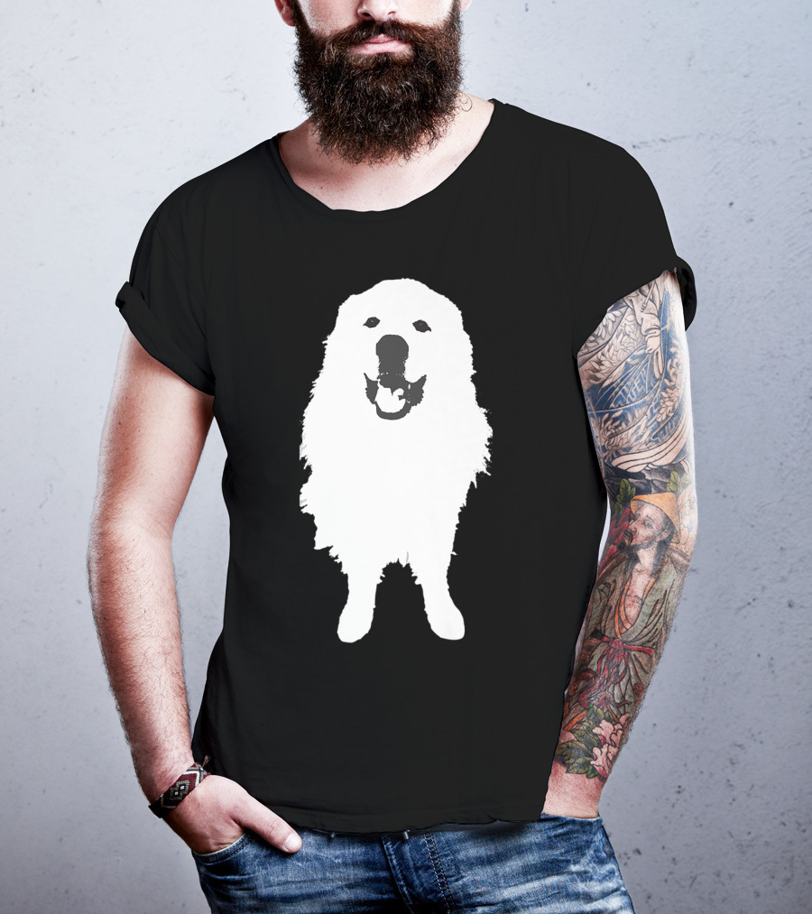 Great Pyrenees Dog Silhouette Smiling T-Shirt