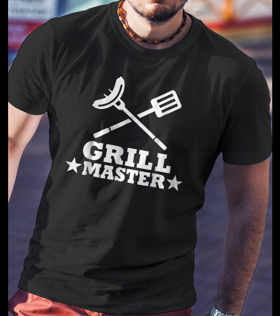 GRILL MASTER Sausage Spatula Stars Cooking Barbecue T-Shirt
