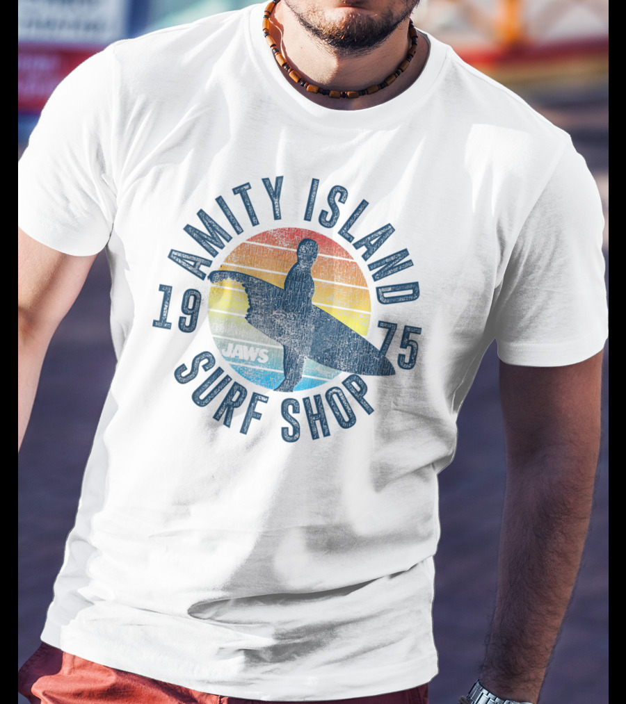 Jaws Amity Island 1975 Surf Shop Retro T-Shirt