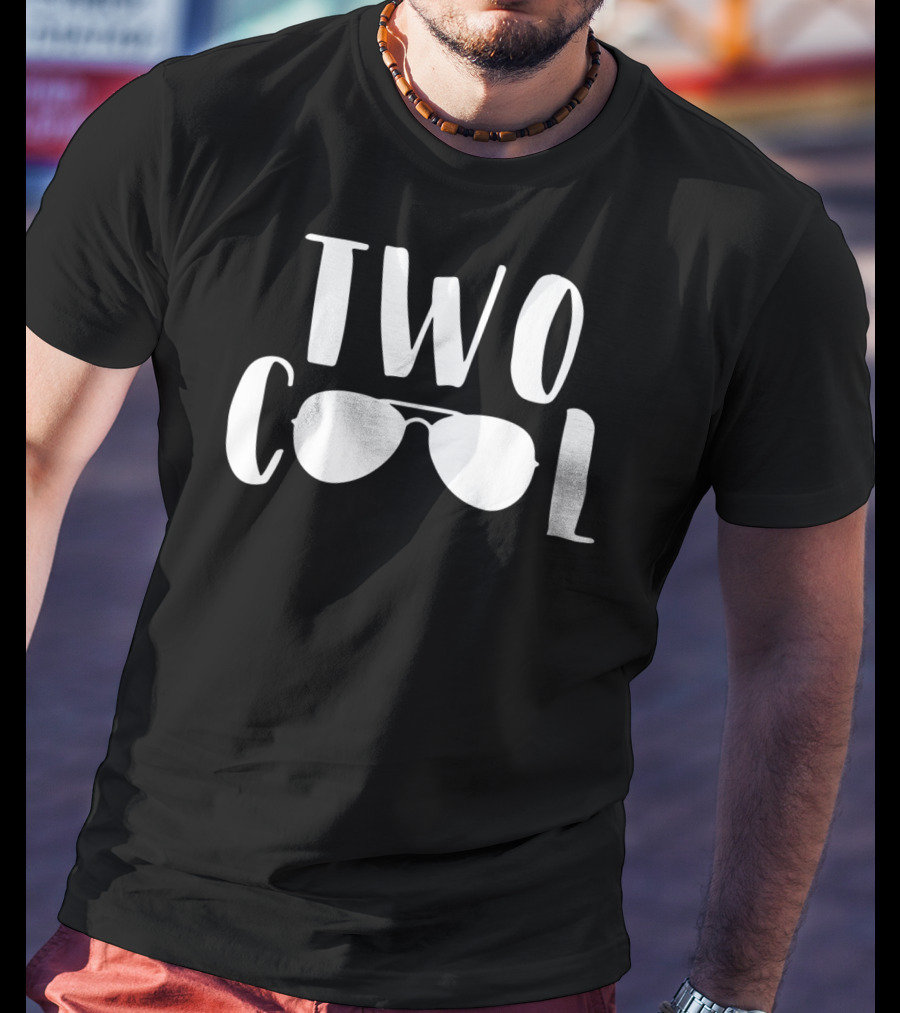 Kids TWO COOL 2nd Birthday Aviator Sunglasses T-Shirt
