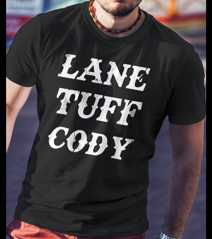 LANE TUFF CODY Western Style Rugged Text T-Shirt