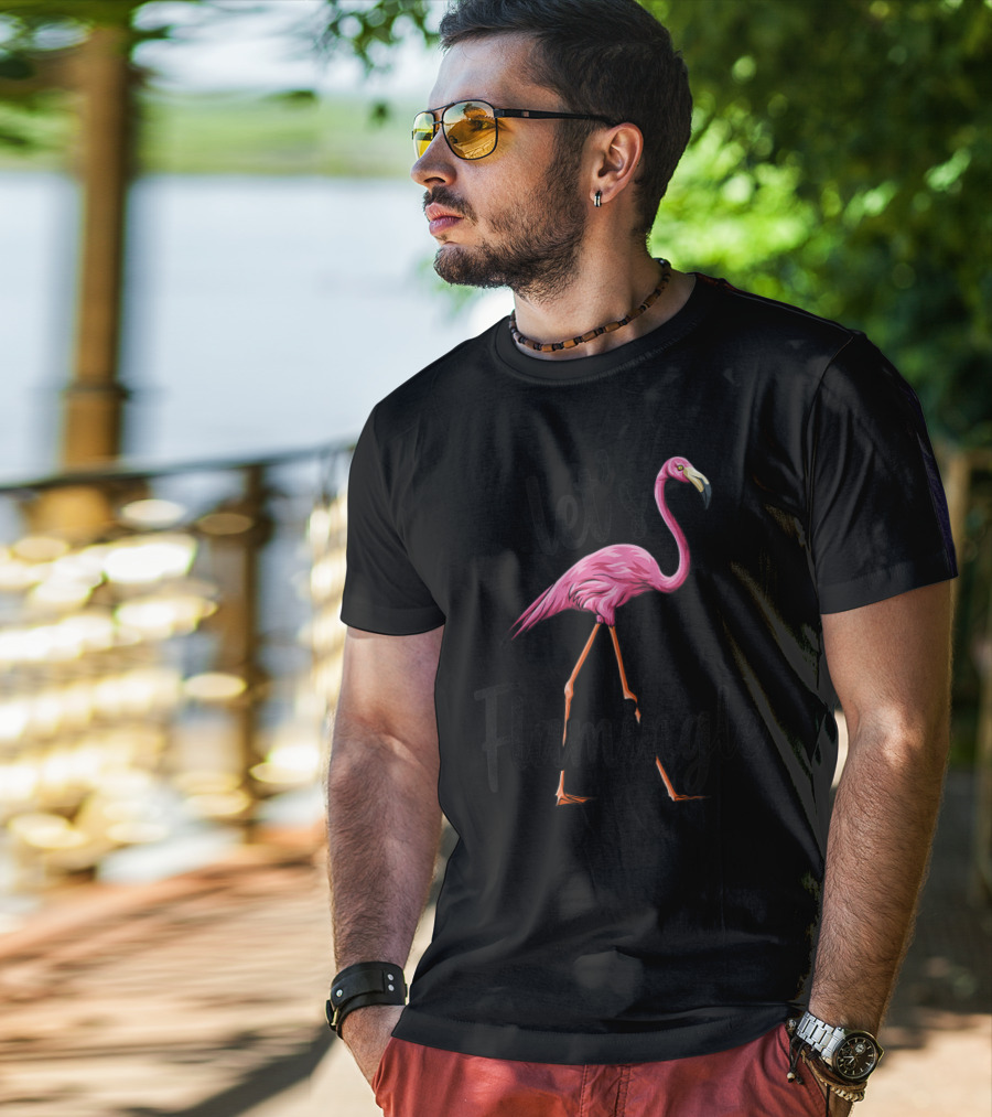 Let's Flamingle Pink Flamingo Bird Tank Top T-Shirt