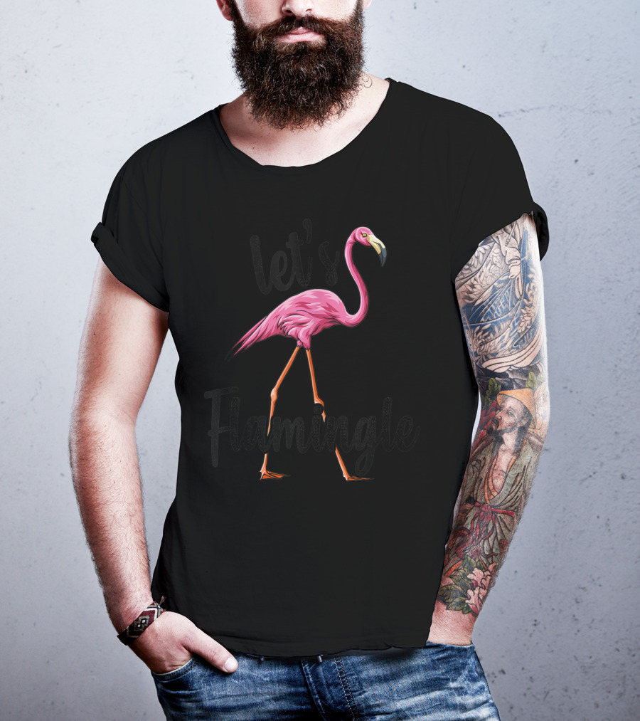 Let's Flamingle Pink Flamingo Bird Tank Top T-Shirt
