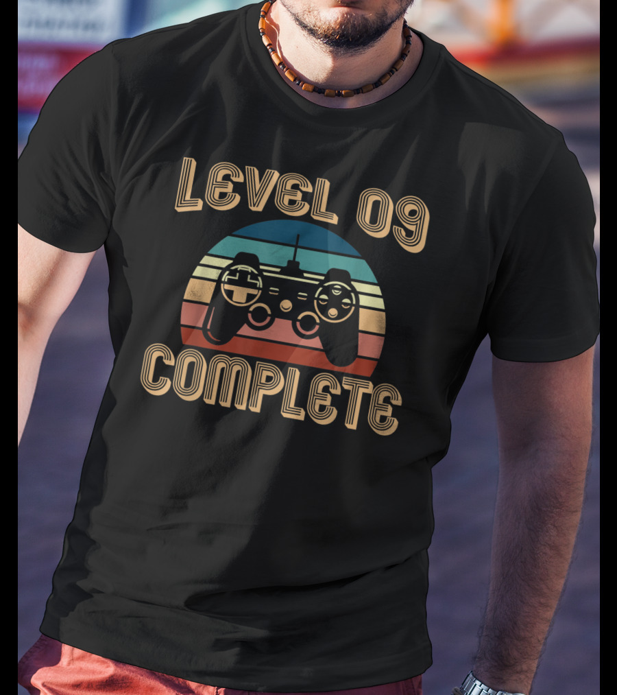 Level 09 Complete Vintage 9th Celebration Gaming Controller T-Shirt