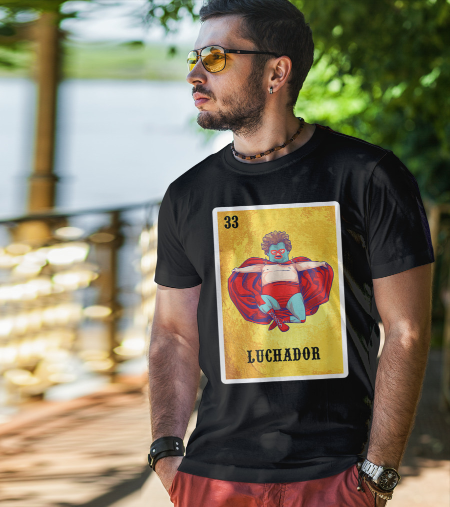 Luchador Masked Wrestler El Lucha Libre Number 33 T-Shirt
