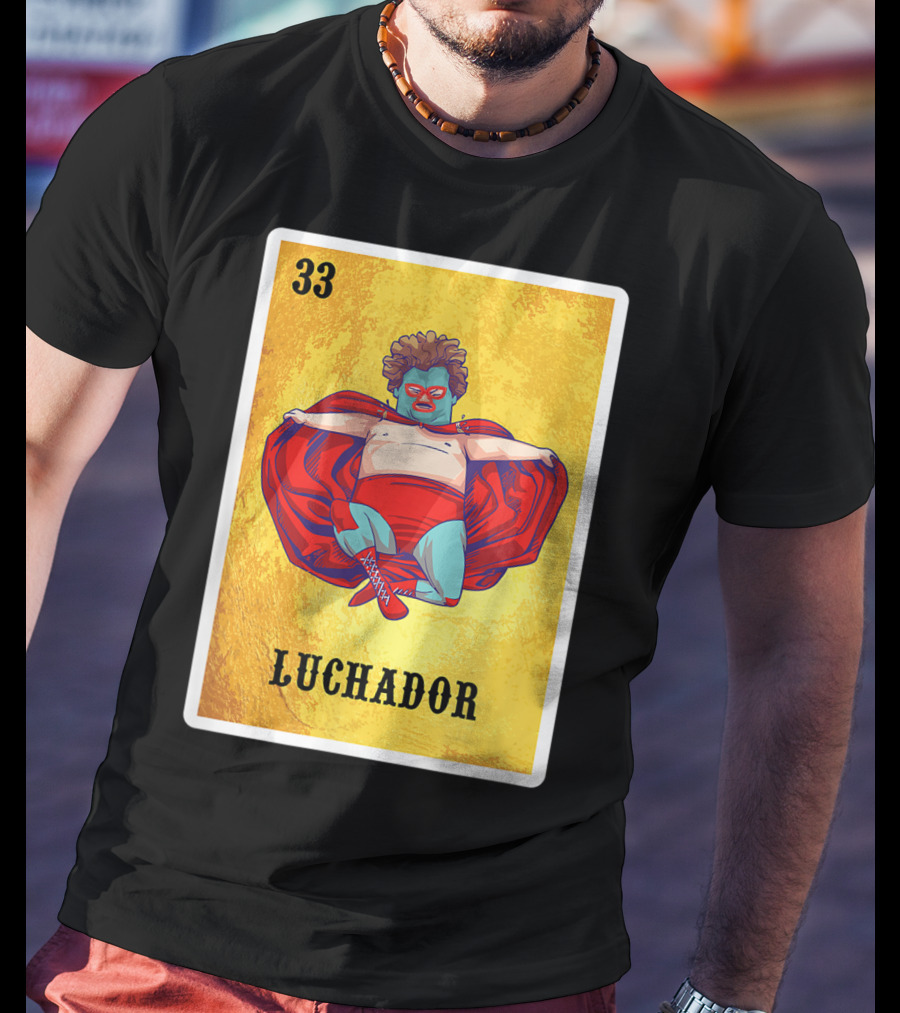 Luchador Masked Wrestler El Lucha Libre Number 33 T-Shirt