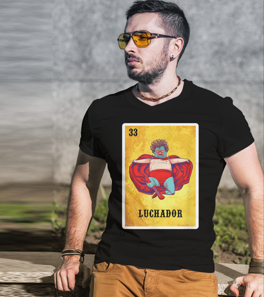 Luchador Masked Wrestler El Lucha Libre Number 33 T-Shirt