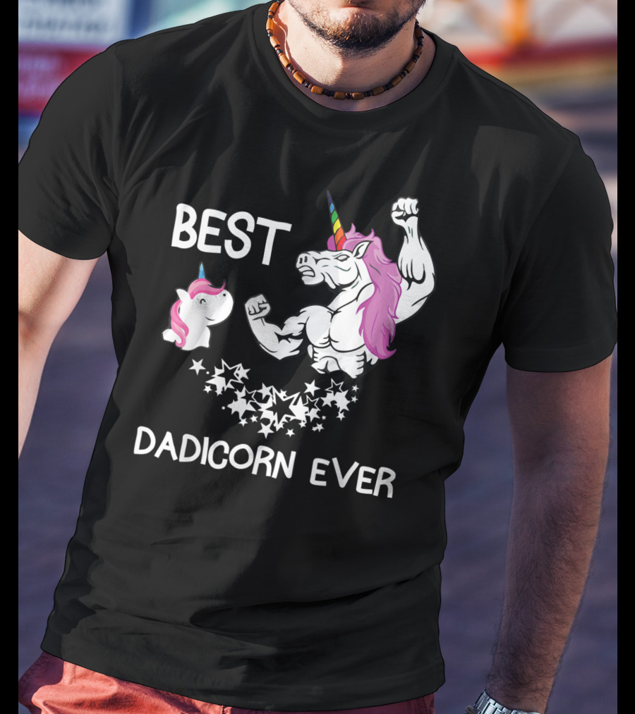Best Dadicorn Ever Unicorn Dad Baby Father's Mens T-Shirt