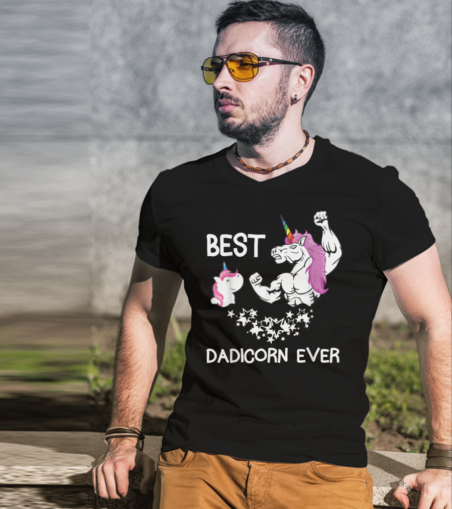 Best Dadicorn Ever Unicorn Dad Baby Father's Mens T-Shirt