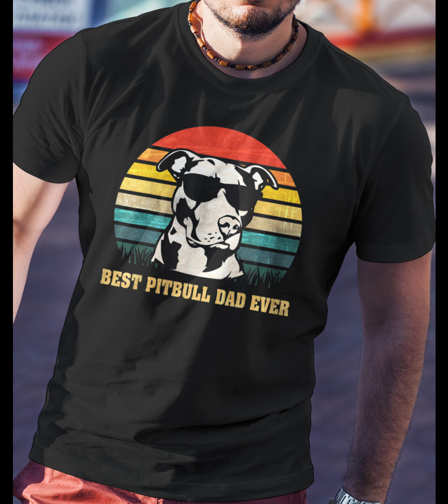 Best Pitbull Dad Ever Mens Father's Day T-Shirt
