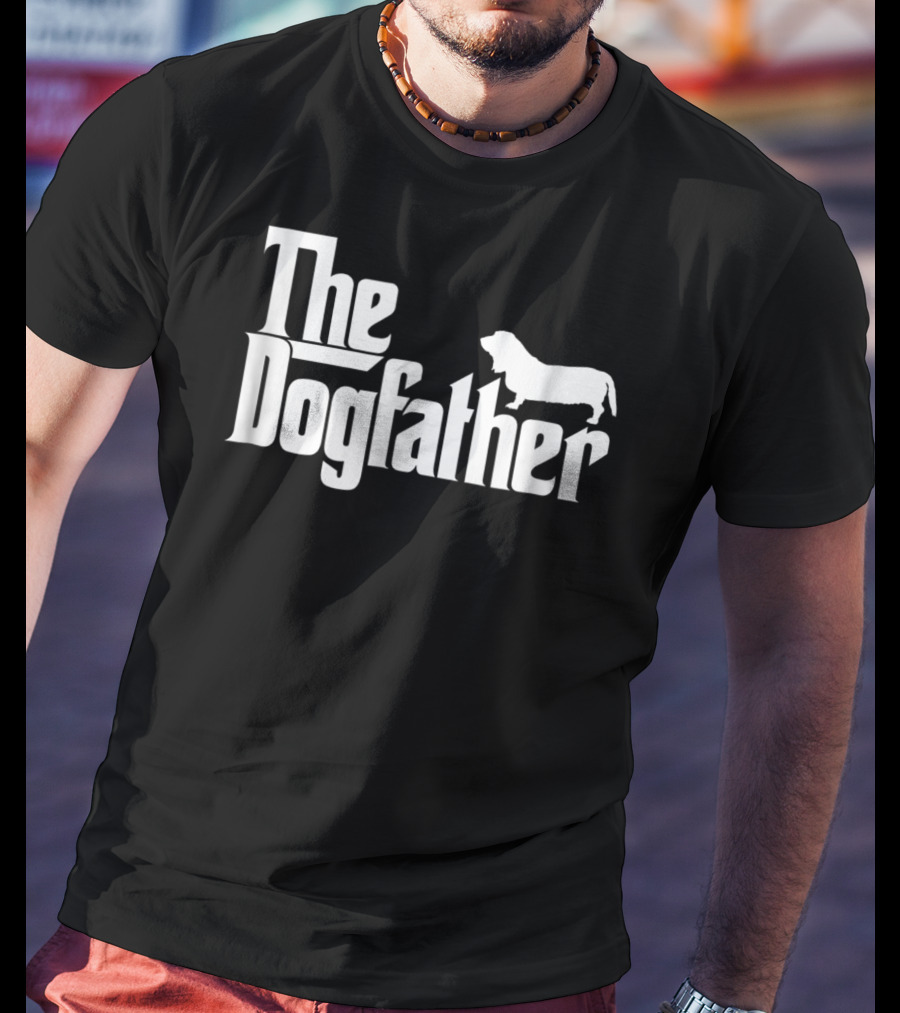 Mens The Dogfather Basset Hound Dad Father Dog T-Shirt