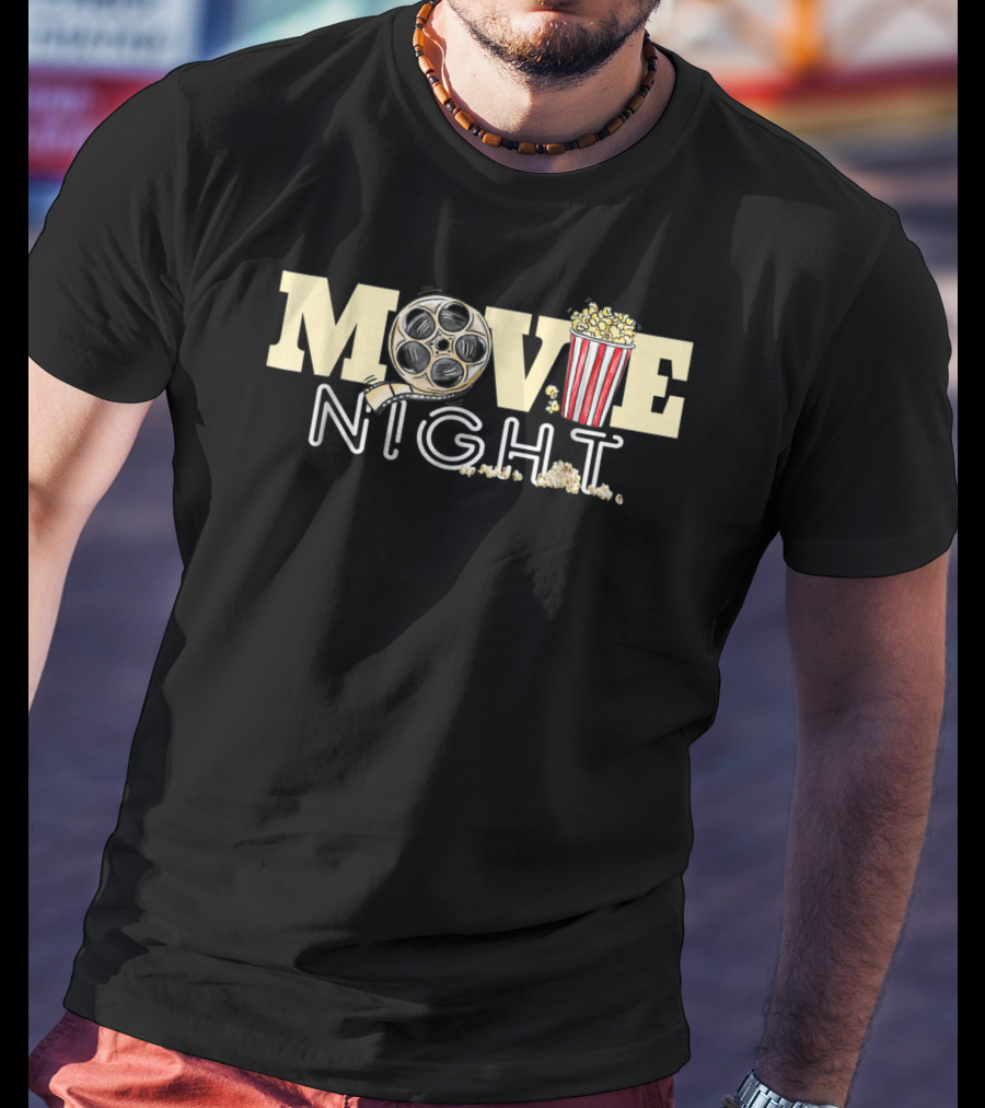 Movie Night Family Movie Night Popcorn Film Reel T-Shirt