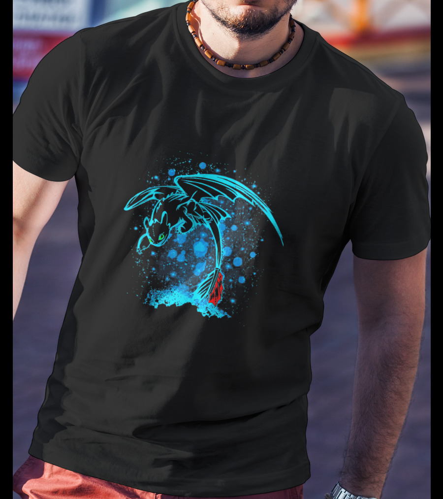 Night Dragon How To Train Your Dragon Neon Splash T-Shirt