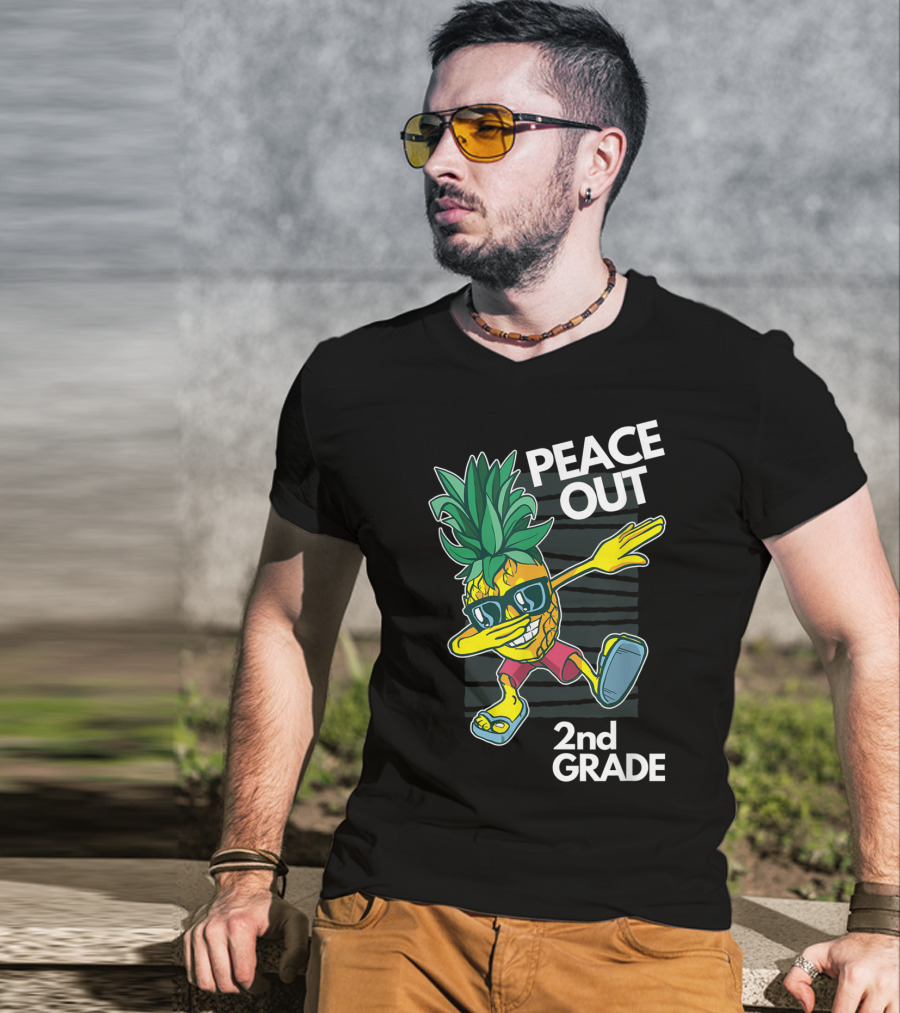 Peace Out Pineapple Dabbing 2nd Grade T-Shirt
