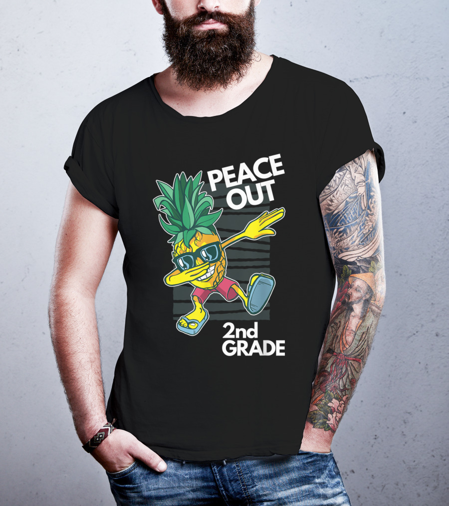 Peace Out Pineapple Dabbing 2nd Grade T-Shirt