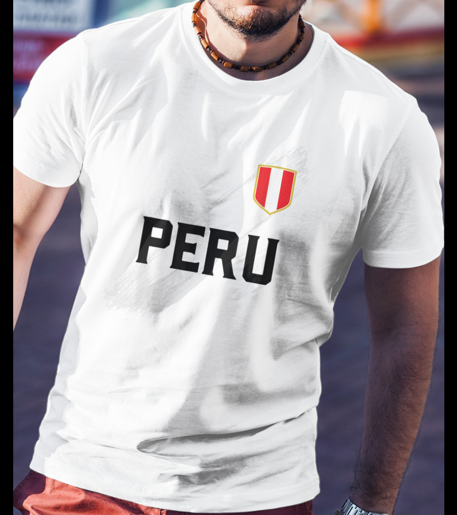 Peru Camiseta Peruvian Futbol Soccer Jersey With Flag T-Shirt
