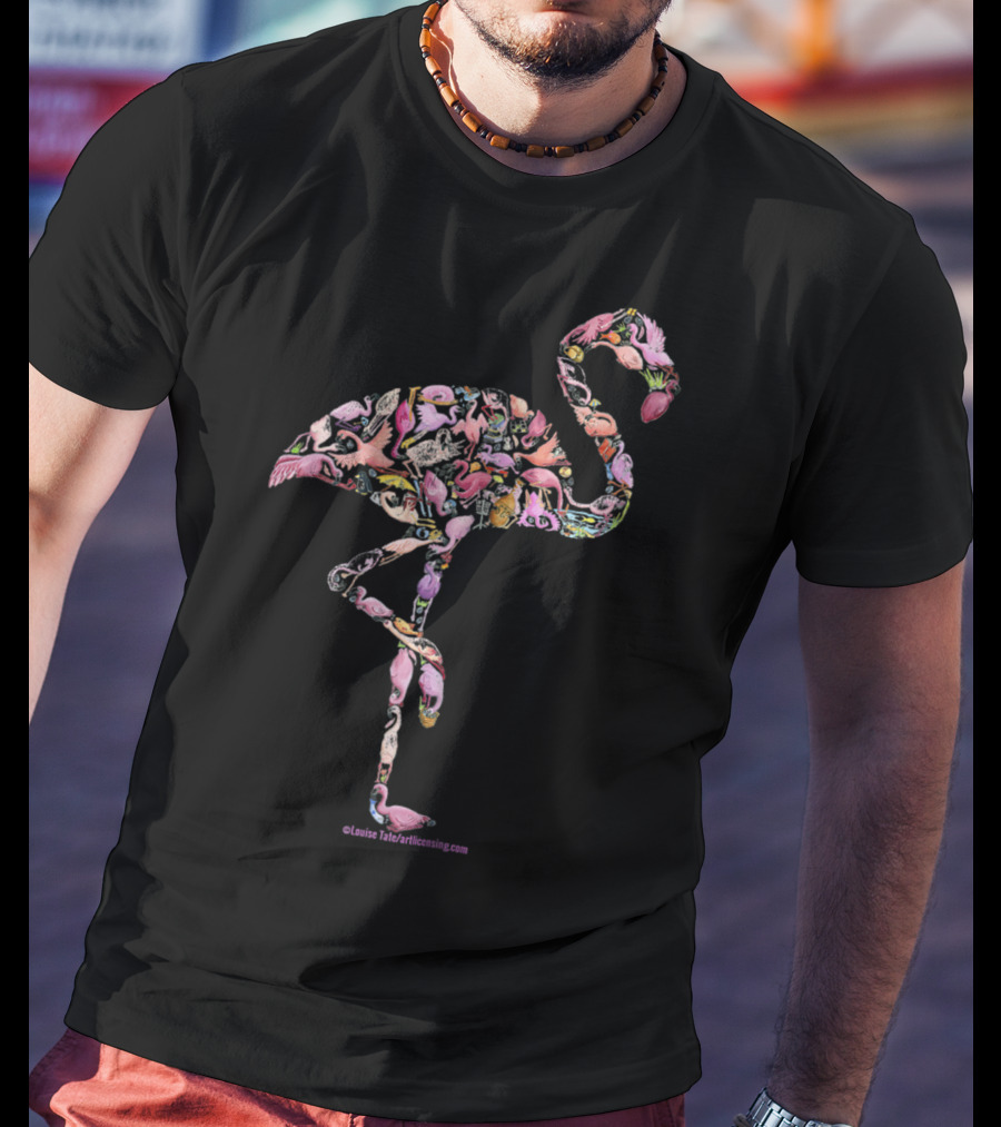 Pink Flamingo Womens Girls Perfect Louise Tate ArtLicensing.com T-Shirt