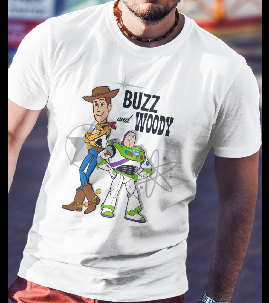 Pixar Toy Story Buzz And Woody Star Atom T-Shirt