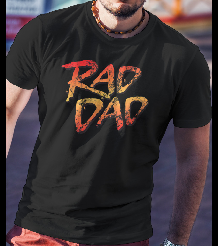 RAD DAD 80s Nostalgic Retro Style Vintage Color Burst T-Shirt