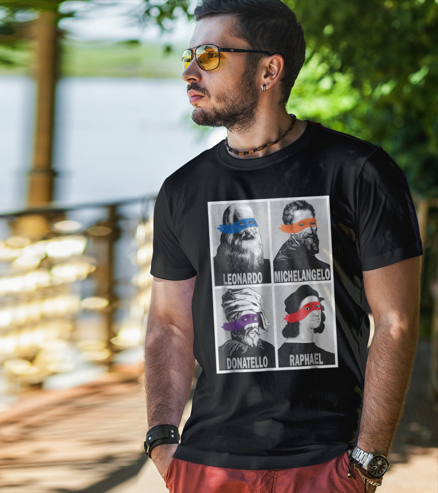 Renaissance Ninja Artists Leonardo Michelangelo Donatello Raphael Pop T-Shirt