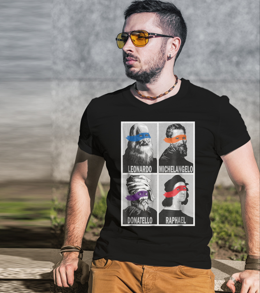 Renaissance Ninja Artists Leonardo Michelangelo Donatello Raphael Pop T-Shirt