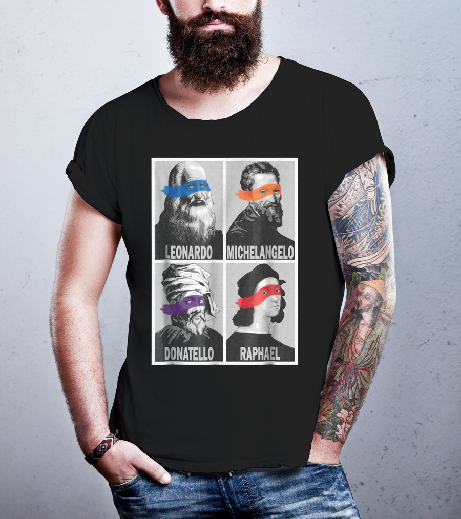Renaissance Ninja Artists Leonardo Michelangelo Donatello Raphael Pop T-Shirt