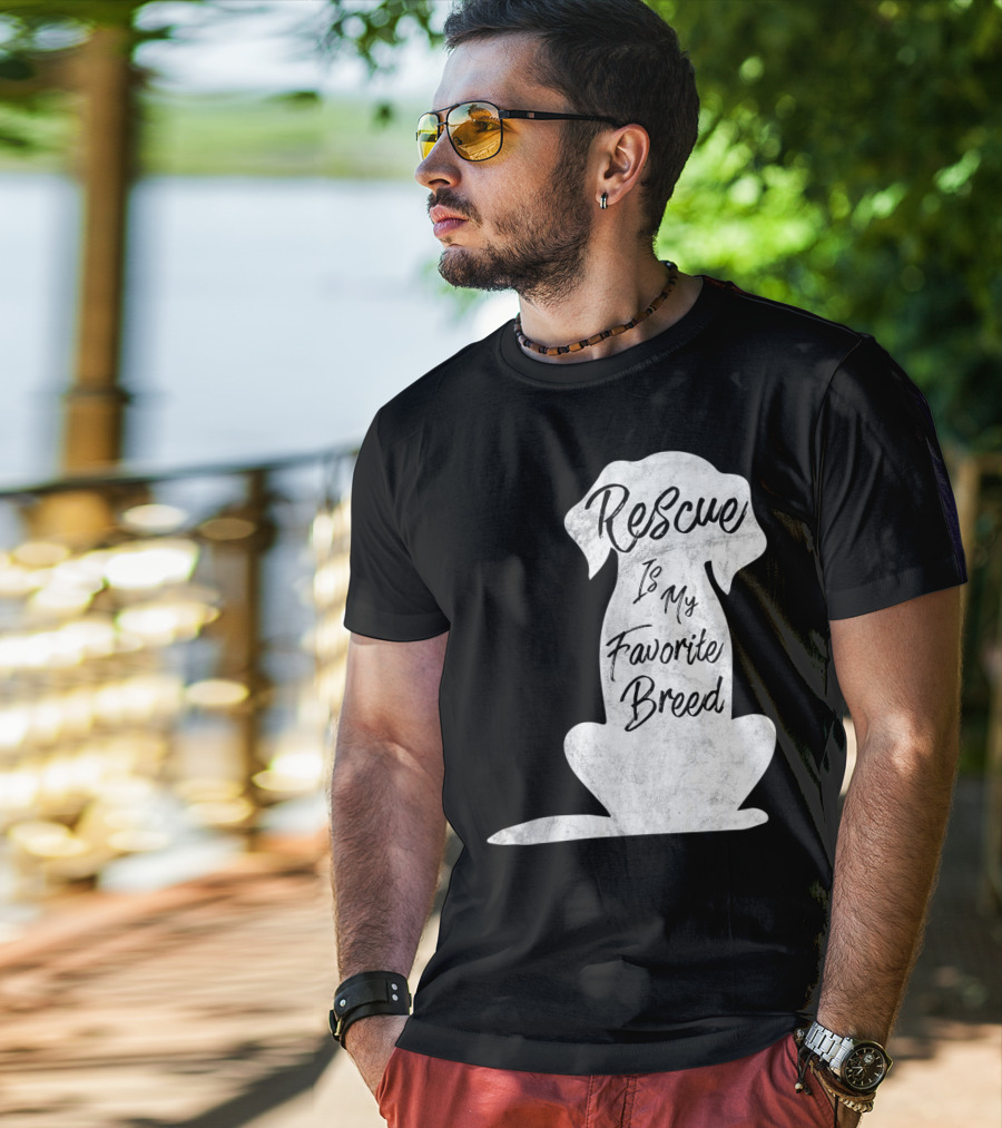Rescue Is My Favorite Breed Dog T-Shirt