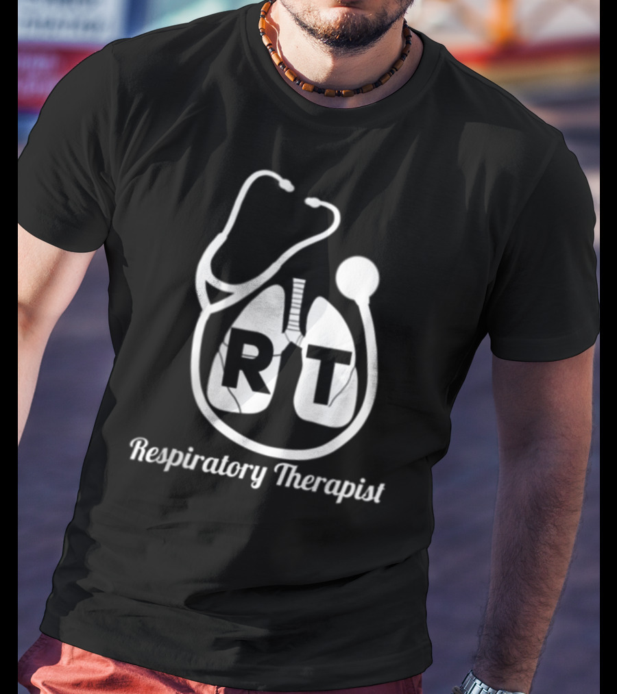 Respiratory Therapist RT Stethoscope Lung Care Week Pocket T-Shirt