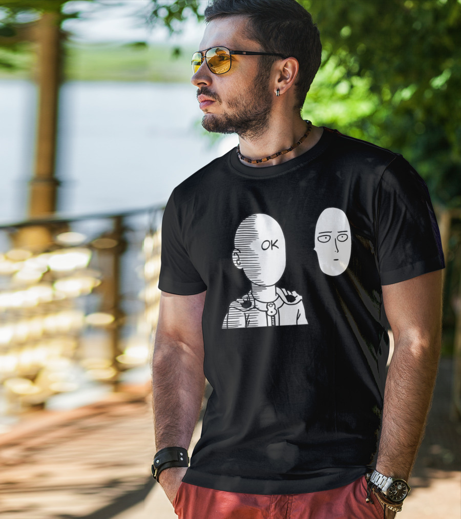Saitama OK Face Oppai Otaku Manga T-Shirt