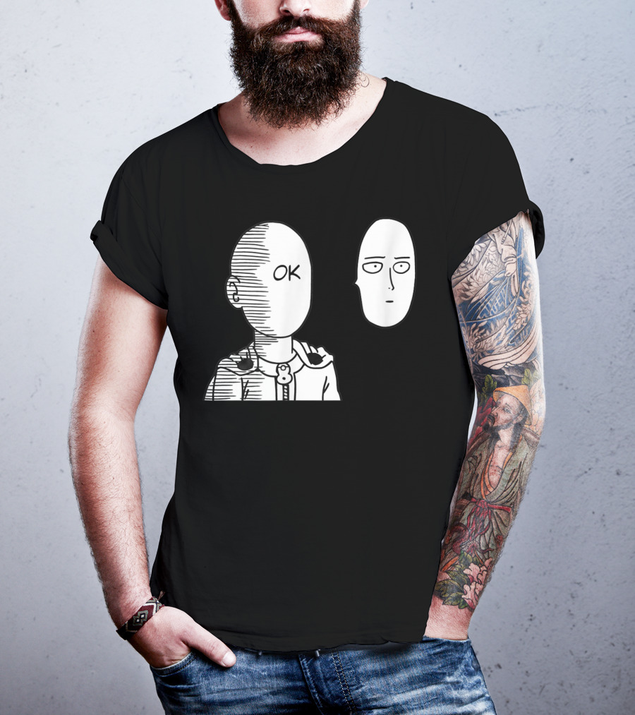 Saitama OK Face Oppai Otaku Manga T-Shirt