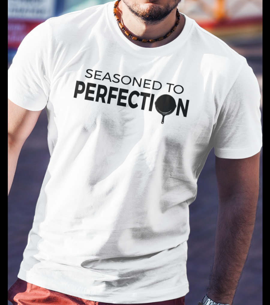 Seasoned To Perfection Cast Iron Skillet Icon Cooking T-Shirt