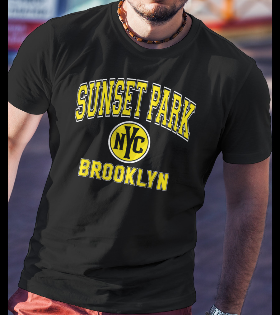 Sunset Park NYC Brooklyn Varsity Style Yellow T-Shirt