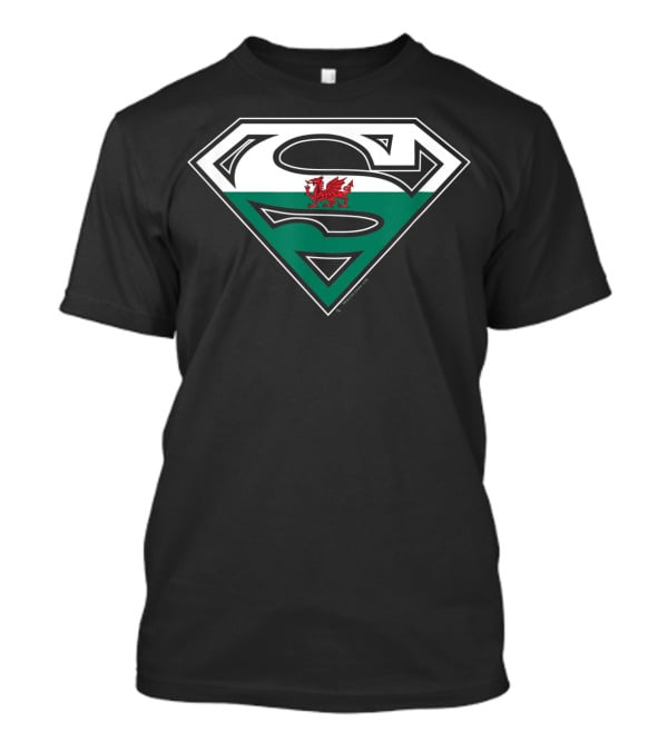 Superman S Logo With Welsh Flag Dragon T-Shirt