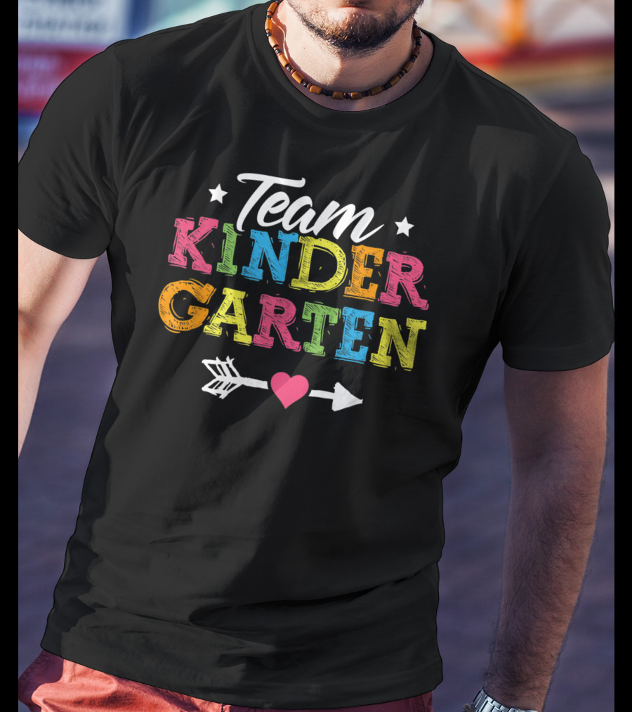Team Kindergarten Colorful Arrow Heart T-Shirt
