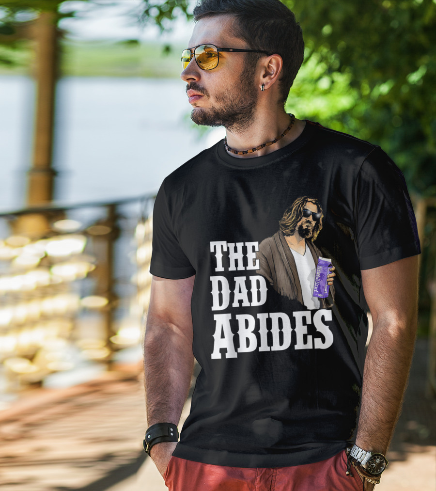 The Dad Abides Cool Milk Carton Robe Sunglasses T-Shirt