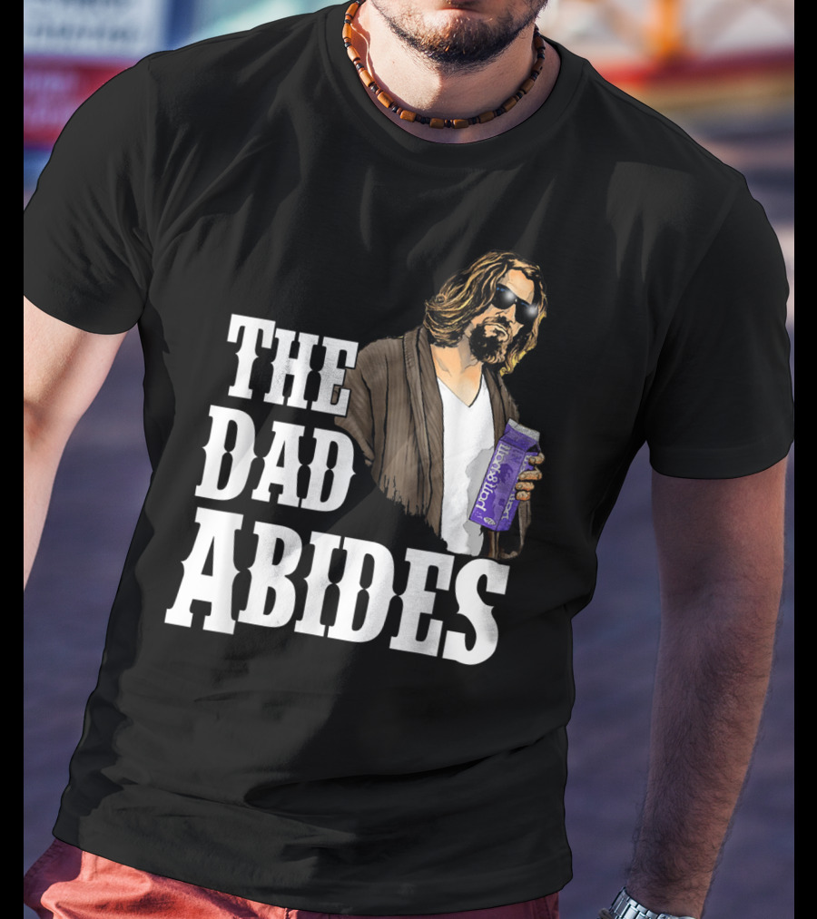 The Dad Abides Cool Milk Carton Robe Sunglasses T-Shirt