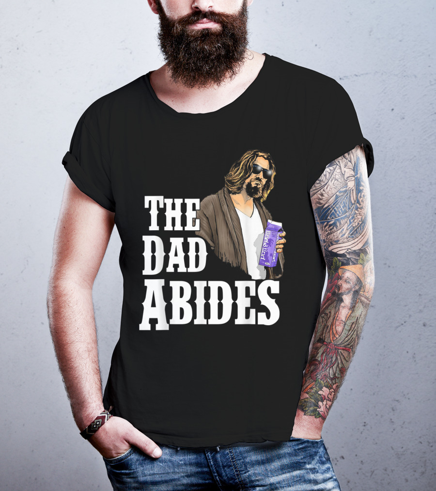 The Dad Abides Cool Milk Carton Robe Sunglasses T-Shirt