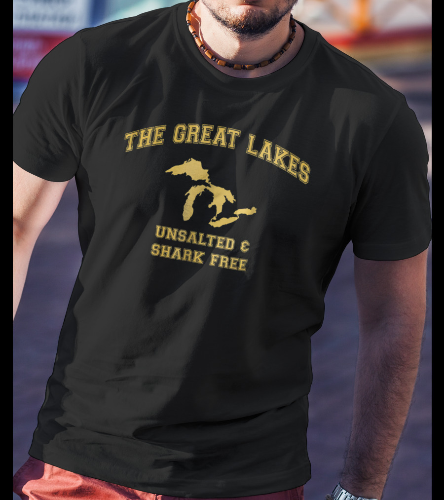 The Great Lakes Unsalted And Shark Free Map T-Shirt