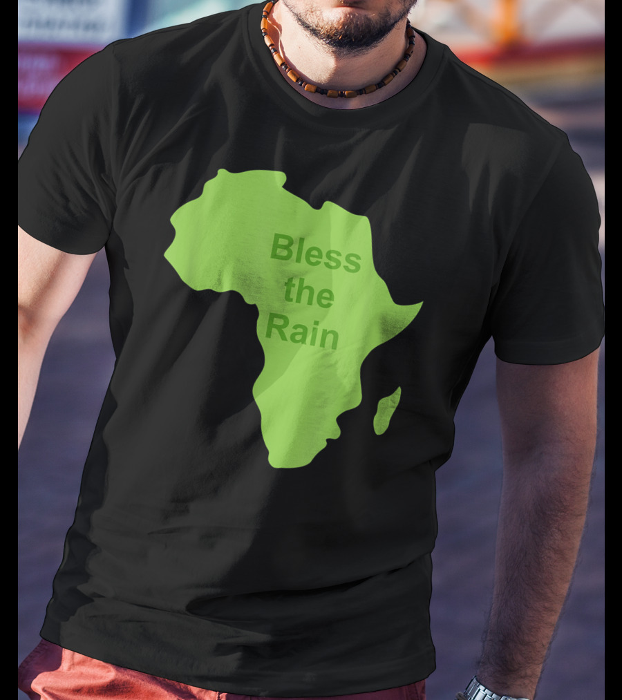 Toto Africa Bless The Rain Green Africa Shape T-Shirt