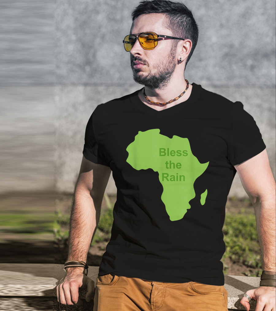 Toto Africa Bless The Rain Green Africa Shape T-Shirt