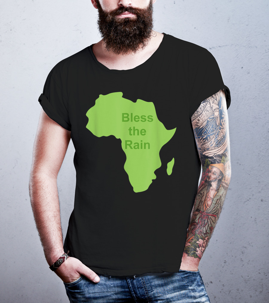 Toto Africa Bless The Rain Green Africa Shape T-Shirt