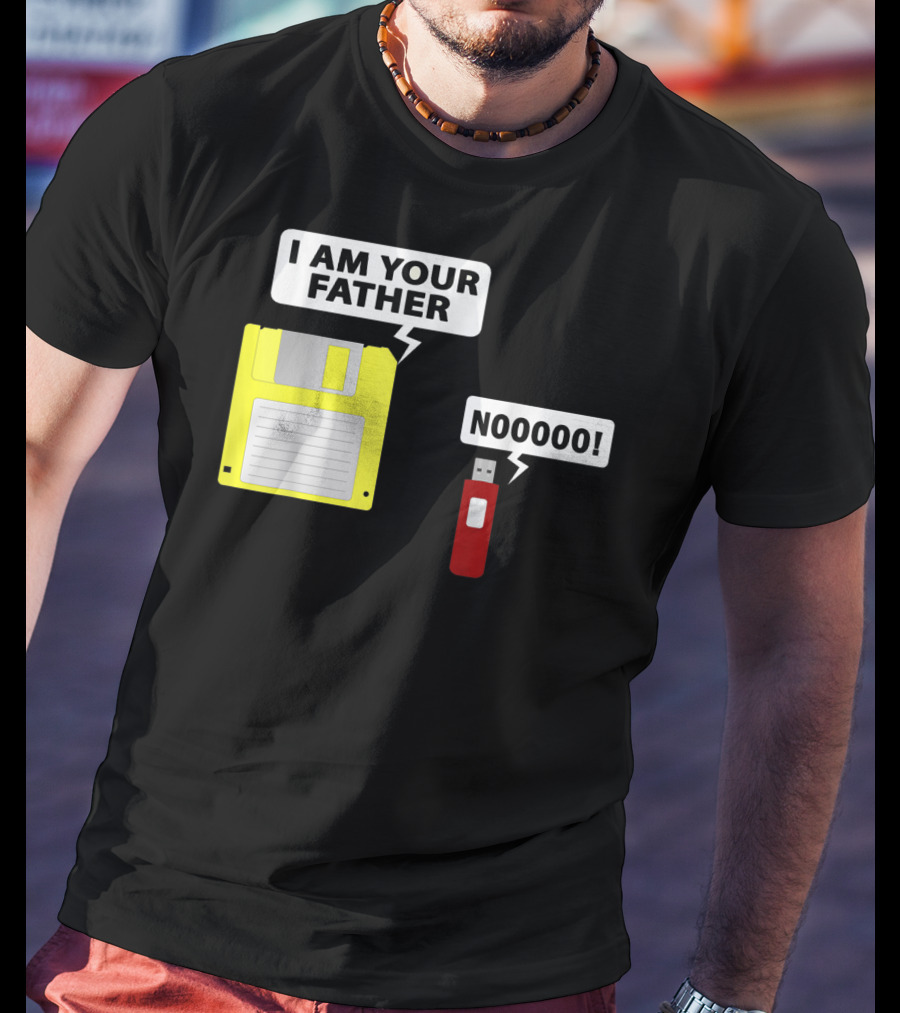 USB Floppy Disk I Am Your Father Nooooo Funny Geek Computer T-Shirt