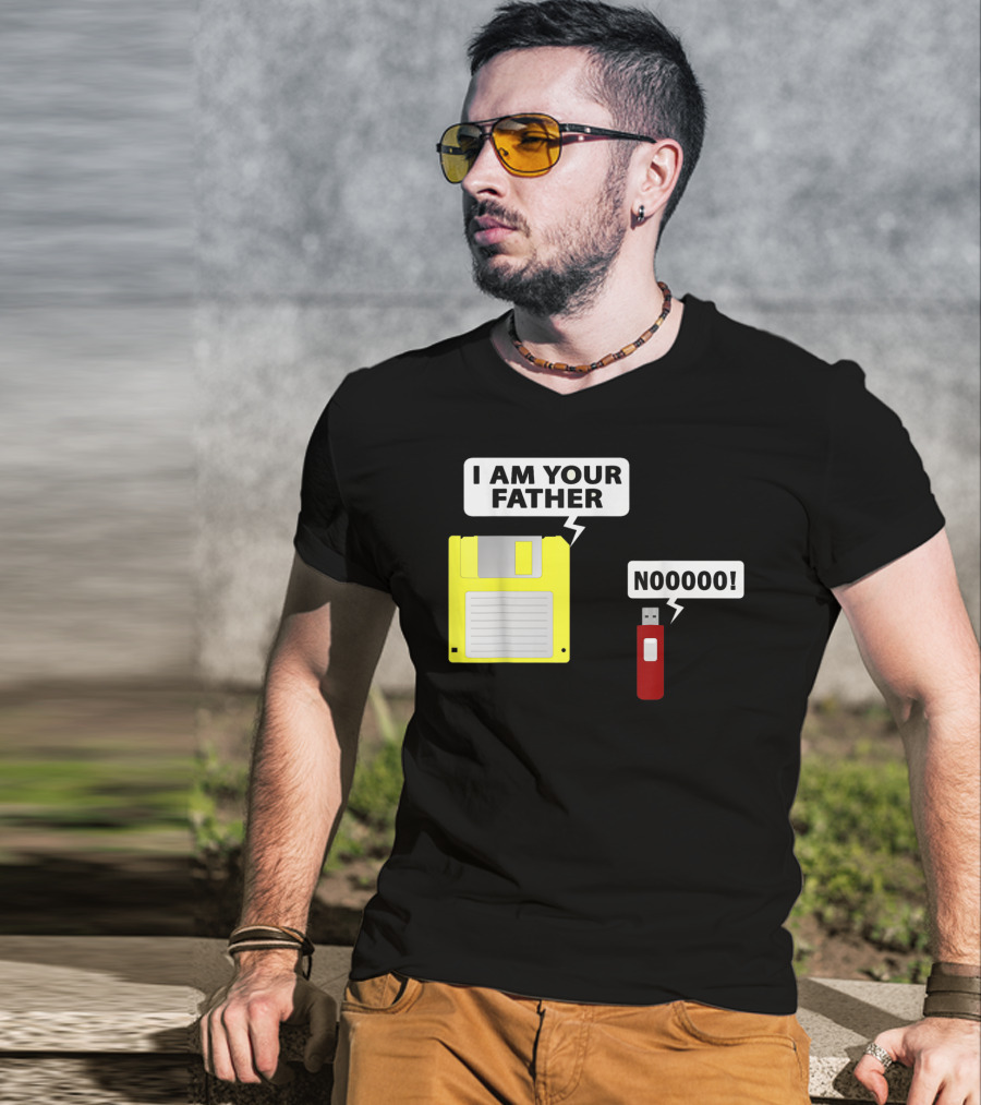 USB Floppy Disk I Am Your Father Nooooo Funny Geek Computer T-Shirt