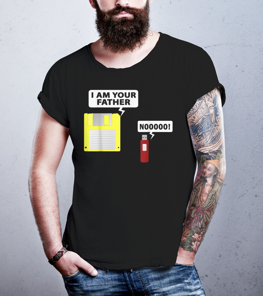 USB Floppy Disk I Am Your Father Nooooo Funny Geek Computer T-Shirt